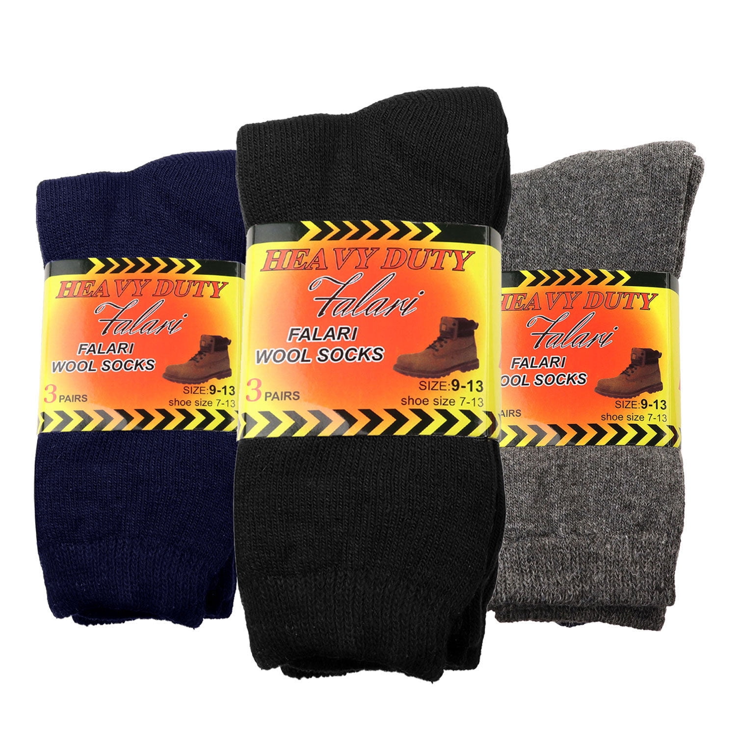 Lot 12 Pairs Mens Heavy Duty Winter Warm WORK Boots Wool Crew Socks Size 9-13 