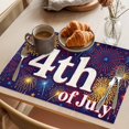 thumbnail image 3 of July 4th Placemats Set of 4, Independence Day Retro Red Blue Yellow Fireworks Dark Blue Non-Slip Place Mats Washable Table Mats for Kitchen Dining Table Decorations Indoor/Outdoor, 3 of 9
