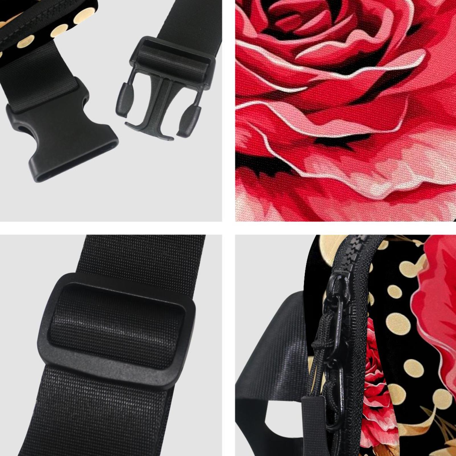 Rose Leopard Lightweight Adjustable Fanny Pack Sling Bag with Extension Strap Crossbody Bag Unisex