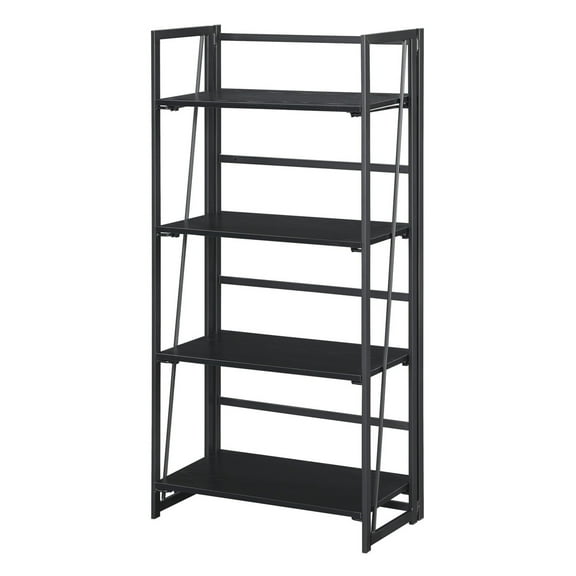 Xtra Folding 4 Tier Bookshelf, Black