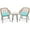 Turquoise, variant on Gymax 3PCS Rattan Patio Conversation Set Bistro Chat Set w/ Gray Cushion