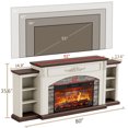 thumbnail image 5 of 80" Electric Fireplace with Mantel, TV Stand for TVs Up to 90 Inch, Entertainment Center with Storage for Bedroom, 30'' Fireplace Insert Heater for Living Room, 5 of 7