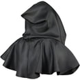 thumbnail image 2 of CNJKEHIUV Under 6$ Hot Sales Summer Sales Short Hooded Cape Cowl, Unisex Medieval Wizard Witch Cloak for Halloween Cosplay Renaissance Party Costume Accessory Black One Size, 2 of 4