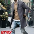 thumbnail image 3 of TheFound Men Wool Coat Winter Trench Coat Outwear Overcoat Long Sleeve Button Up Jacket, 3 of 8