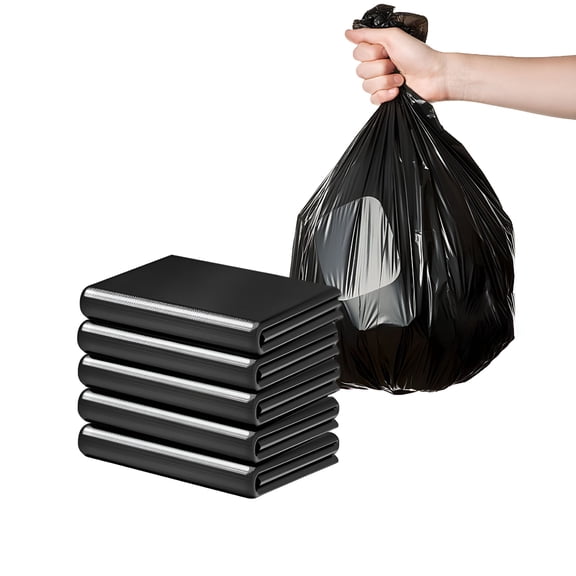 LAMIRO 8 Gallon Trash Bags,5-10 Gallon Trash Bags (50 Count Bulk) Large Black Trash Bags 8 Gallon Trash Bags,Extra Large Garbage Bags for Commercial,Household,Lawn (21"x25")