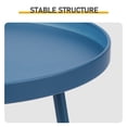 thumbnail image 3 of Hassch 2-Tier Round Metal Side Table, 12.6" Top Tray Indoor Outdoor Patio End Table with Adjustable Non-Slip Feet, Space-Saving Accent Table for Balcony Living Room, Navy Blue, 3 of 8