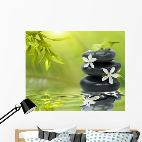 Spa Still Life with Wall Mural by Wallmonkeys Peel and Stick Graphic (48 in W x 39 in H) WM349367