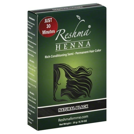 Reshma Henna 0 7 Oz Natural Black Semi Permanent Hair Color