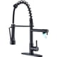 thumbnail image 1 of LED Negro grifo de cocina Boquilla doble grifo de fregadero Grifo monomando extraíble 360º grifo giratorio Se pueden utilizar dos boquillas simultáneamente Con tuberías de agua caliente y fría, 1 of 8