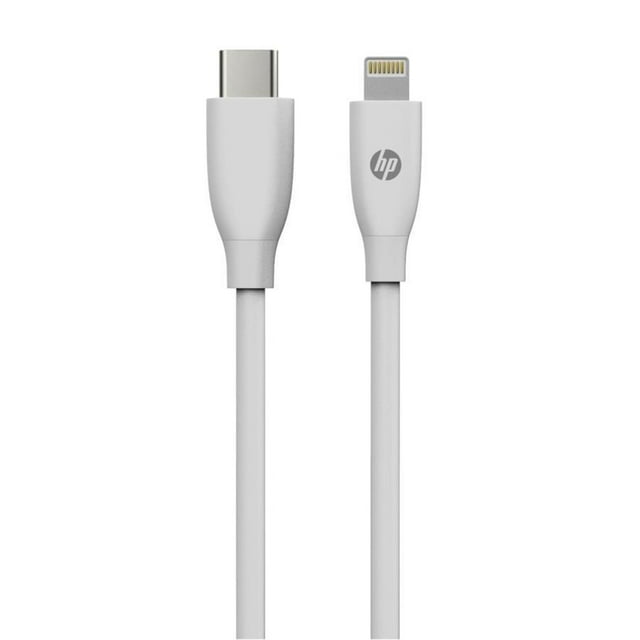 HP - Câble USB-C vers Lightning, Charge et Synchronisation, Longueur de 1 Mètre, Blanc