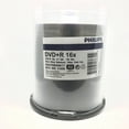 thumbnail image 1 of PHILIPS DVD+R4.7GB/120MIN 16X Silver Shiny Smooth to Metalized Hub Surface 100pcs Cake Box, 1 of 1