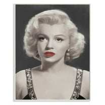 Stupell Industries Marilyn Portrait Black And White Vintage Hollywood Movie Star Classic Illustration Wall Plaque by Jadei Graphics