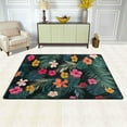 thumbnail image 2 of SKYSONIC 36x24in Tropical Colorful Hibiscus Area Rug, Summer Palm Leaves Non-Slip Floor Carpet for Indoor Living Dining Room Bedroom, 2 of 7