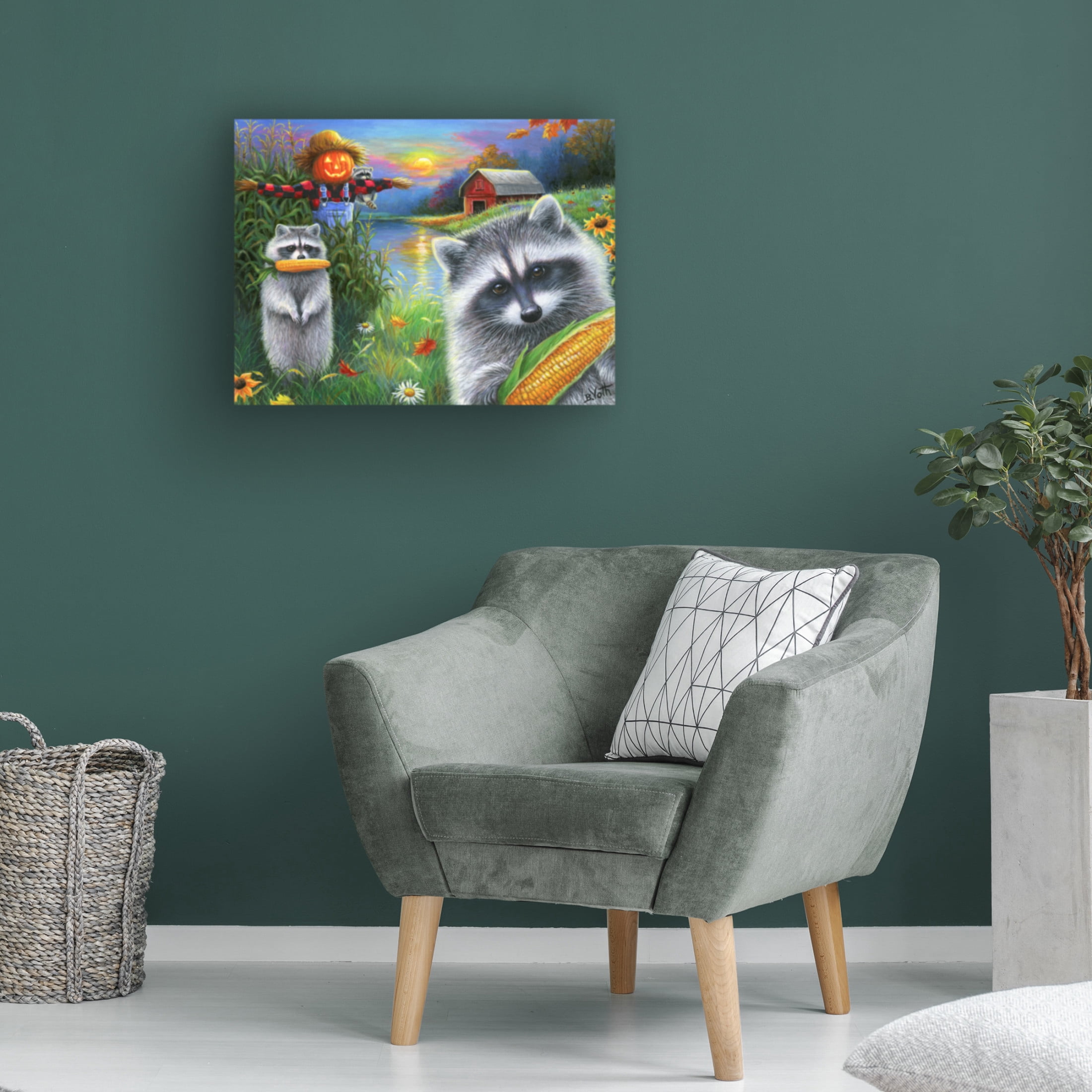Canvas Wall Art - Bridget Voth 'Cornfield Bandits' Wall Art for Living Room, Bedroom, or Office Décor by Trademark Fine Art - 32 x 24 Inches