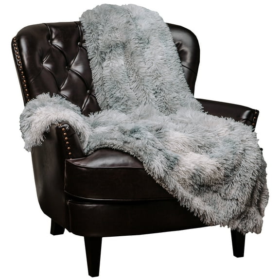 Chanasya Faux Fur Sherpa Throw Blanket | Color Variation Marble Print | Super Soft Shaggy Fuzzy Fluffy Elegant Cozy Plush Microfiber Silver Grey Blanket for Couch Bed Living Room - (50" x 65")