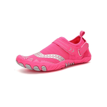 

Wazshop Women s&Men s Water Socks Sport Barefoot Shoes Fitness Workout Wading Shoe Anti-Slip Breathable Sneakers Unisex Athletic Sneaker Slip On Lightweight Rose Red 10C