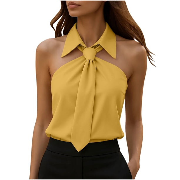 Fuera Del Hombro Camisetas de Manga Larga para las Mujeres Cuello Colgante Blusa sin Mangas de Color Sólido Top de Verano Casual para las Fiestas