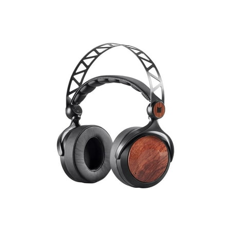 Monoprice Monolith M560 Over Ear Planar Magnetic Headphones - Black/Wood With 56mm Driver, Open or Closed Back Design, Comfort Ear Pads For