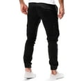 thumbnail image 3 of Mysszz Men's Solid Color Pocket Mid Waist Straight Fit Full Length Cargo Pants, 3 of 5