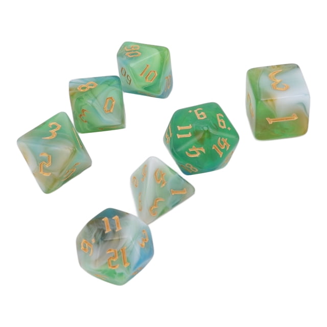 Juego de dados de números poliédricos, juego de mesa de acrílico, juguetes de dados, resistente al agua, resistente al desgaste, tipo 4, 7 Uds.