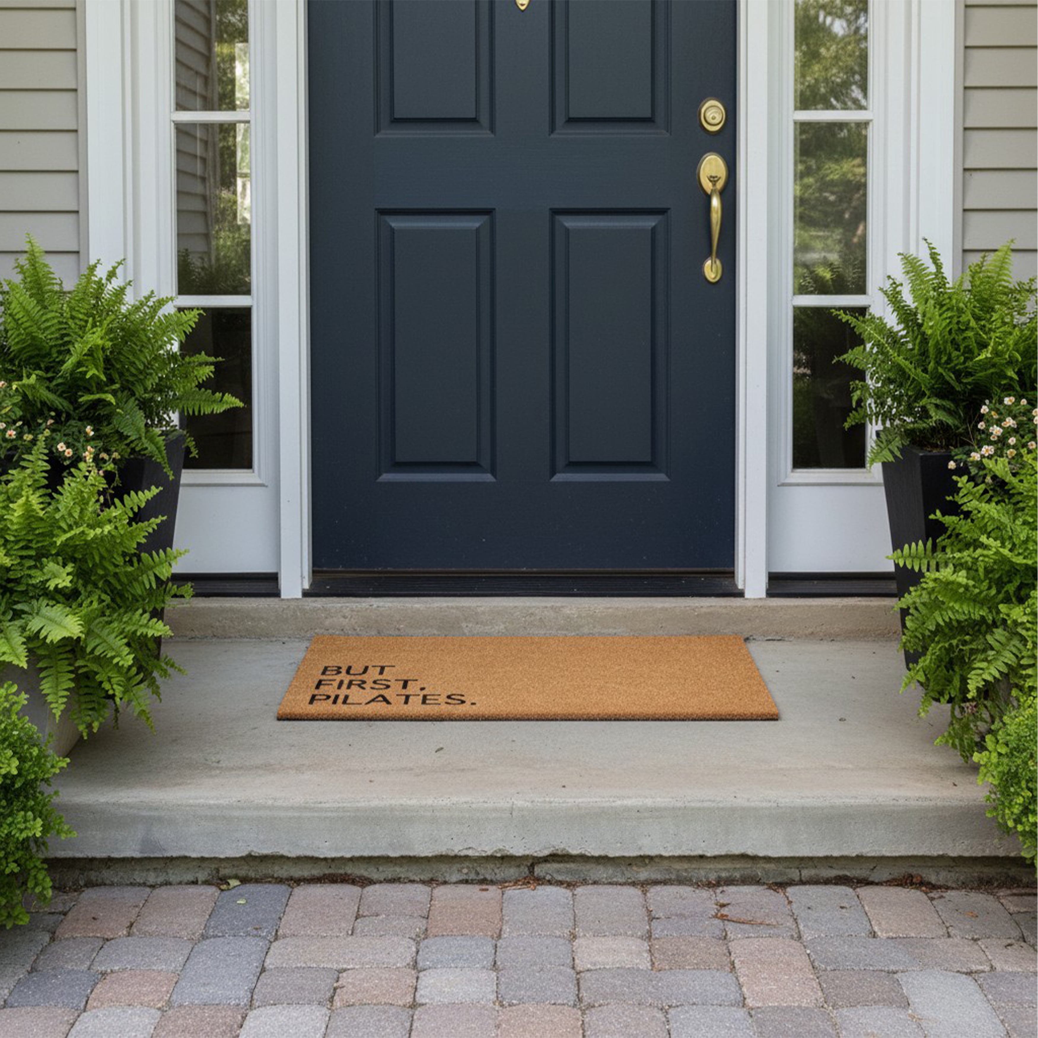 But First Pilates Non Slip Vinyl Backing, Front Door Mat, Entryway Door Mat, 24"x36"