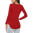 thumbnail image 2 of Womens V Neck Long/Short Sleeve T Shirts Basic Tee Tops, 2 of 3