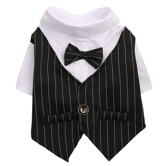 BT Bear Dog Wedding Shirt, Dog Tuxedo With Bow Tie, Dog Wedding Formal Suit, Doggie Prince Gentleman Costume for Small Medium Dogs Black XS