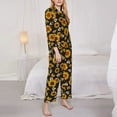 thumbnail image 3 of Goofa Sunflowers And Bww Printed Women’s 2 Piece Pajama Set Super,Pajamas Women's Long Sleeve Sleepwear Soft Button Down Loungewear Pjs Lounge Set Nightwear-XX-Large, 3 of 9