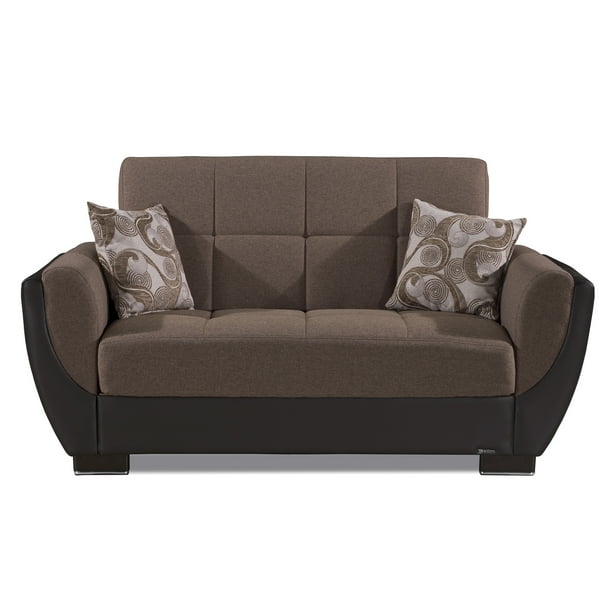 Armada Air Fabric Upholstery Convertible Love Seat with ...