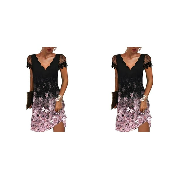 Sonducket Vestido corto de encaje para mujer, cita informal, noche, compromiso universitario, banquete, verano, boda, diario, ropa femenina, Type1 NO1