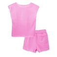 thumbnail image 2 of ContiKids Toddler Girls Athletic Summer Clothing Set Sport Sleeveless Tank Top Matching Shorts 2pc Outfits Pink 5-6 Years, 2 of 5