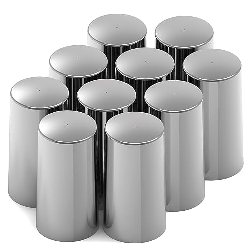 HD Driven Couvercle d'Écrou 33mm Cylindre en Plastique Haute Pression, 10/cd – Couvercles d'Écrou de Roue pour Semi-Chariots, Plastique ABS Chromé Antirouille, Ajustement Universel, Installation Facile