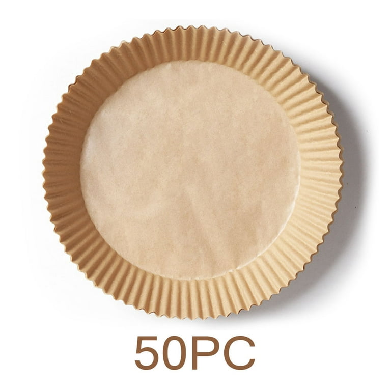 50pcs Air Fryer Disposable Parchment Paper Liner, Food Grade Non-Stick Baking Paper, Brown