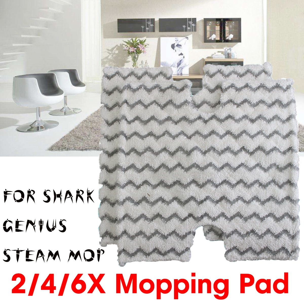 2 4Pcs Replacement Microfiber Cloths Mop Pads For Shark Genius Steam