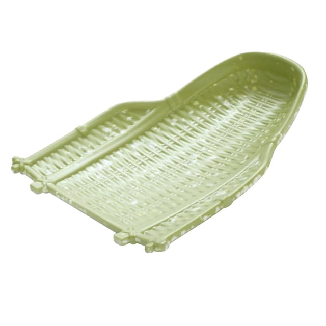 GUOOL Vintage Melamine Knitting Plate Straw Container Kitchen Fruit Tray Green 30cm