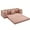 Pink, variant on Folding Sofa Bed Full, 82.25" Foldable Boneless Sleeper Sofa, Comfy Corduroy Floor Futon Couch with Pull Out Bed, 2 Cup Holders, Storage Bag, 5 Pillows for Living Room, Lounge, Dark Gray