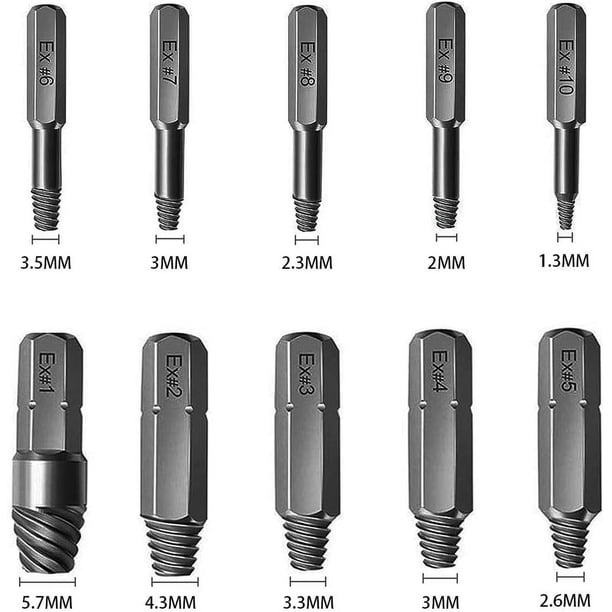Juego De 6 Extractor De Tornillos Con Soporte Magnético: Saca Tornillos Dañados Rápido (Adaptador Incluido)