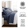 thumbnail image 6 of 21-Inch Queen Deep Pocket Sheet Set, 6-Piece Microfiber Sheets Premium Bedding, Queen Pillow Cases Set of 4, Microfiber Bedding, Dark Blue Pillow Cases, Dark Blue Sheets, 6 of 8