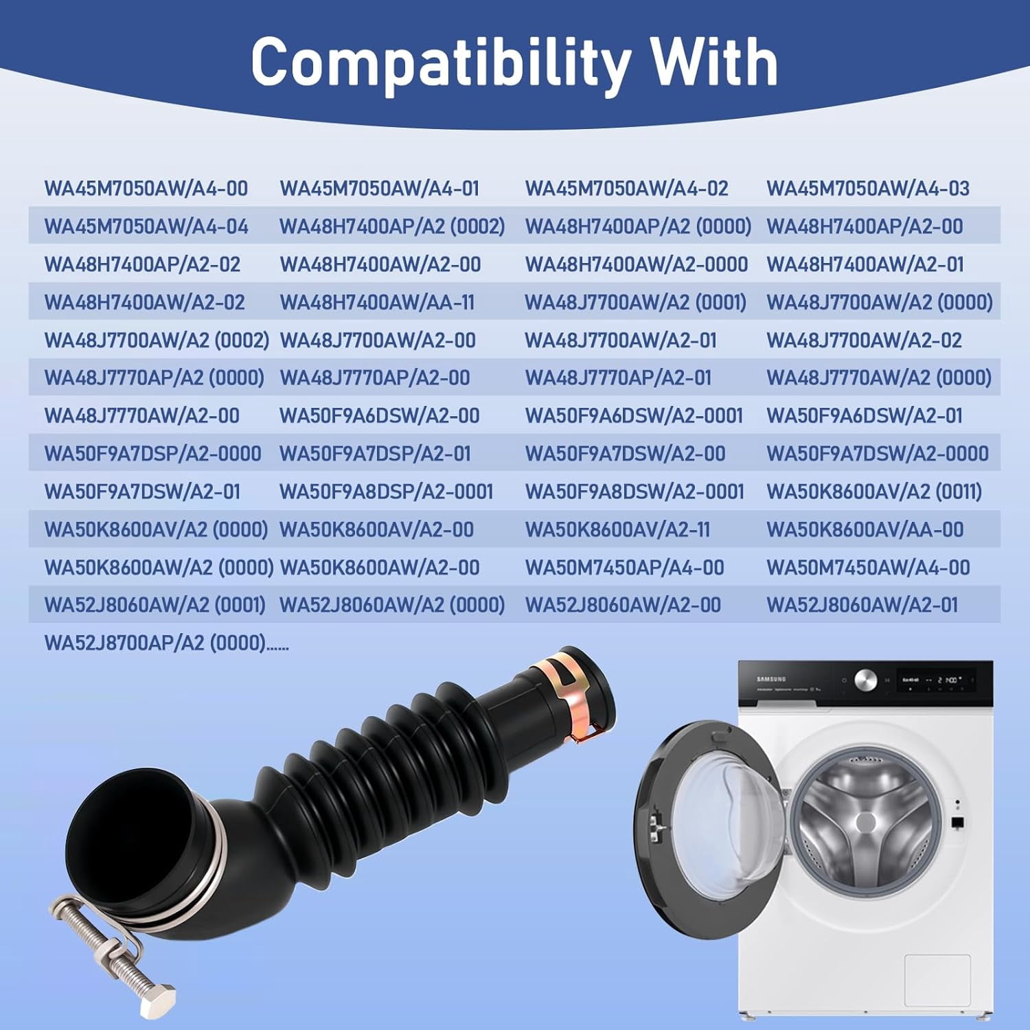 DC67-00684A Washer Tub-to-Pump Drain Hose DC97-17345B DC97-17345A Replacement for Samsung