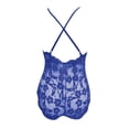 thumbnail image 7 of Sngxgn Women Sexy Lingerie Strap Lace Sheer Bralette and Panty Set(Blue,XXXL), 7 of 7