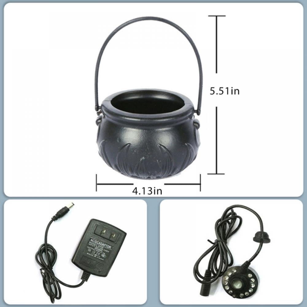 Halloween Mist Maker Fogger,Witch Cauldron Fog Maker Water Fountain Pond Fog Machine with Color Changing LED Light, Halloween Party Gift Decoration (Plastics)