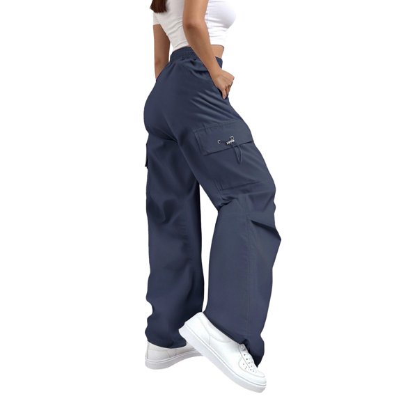 Women's Pants Fashion Casual Pants For Women Work : Casual Loose Wide Leg Outdoor High Waisted Trendy Multi Pocket Work