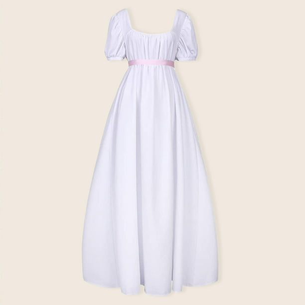 Vestido elegante estilo renacentista medieval Vintage para mujer con cinturón traje de vacaciones