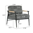 thumbnail image 3 of Christopher Knight Home Mid-Century Modern Upholstered Accent Chair, Wooden Armrest, Metal Frame, Grey, 3 of 8