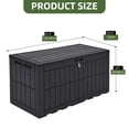 thumbnail image 2 of Uforic 110 Gallon Large Outdoor Deck Box, Waterproof Resin Storage Box with Lockable Lid, 2-Person Patio Bench Seat for Outdoor Cushions, Garden Tools, Sports and Pool Accessories, Dark Gray, 2 of 5
