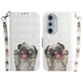 thumbnail image 2 of Case for Motorola Edge 30 Pro Cover Magnetic 3D Pattern Wallet Flip Case With Strap - Pug, 2 of 5