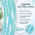 thumbnail image 3 of Head West Mosaic Printed Reeded Tiled Sea Glass Aqua Blue Round Wall Mirror Decor 30x30", 3 of 8