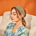 thumbnail image 4 of HAJWOH Women Crochet Headbands Boho Knitted Floral Elastic Hairband Vintage Head Wrap Hair Accessories, 4 of 5