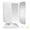 White, variant on Makeup Vanity Mirror with Lights – 1X/3X/5X Magnification, 3 Color Modes, 360° Rotation, Smart Touch, Rechargeable Portable Mirror, White