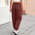 thumbnail image 7 of Ayolanni Solid Pants for Women Flowy High Waist Straight Jogger Pants Business Lounge Workout Wine Trousers with Pockets L, 7 of 7